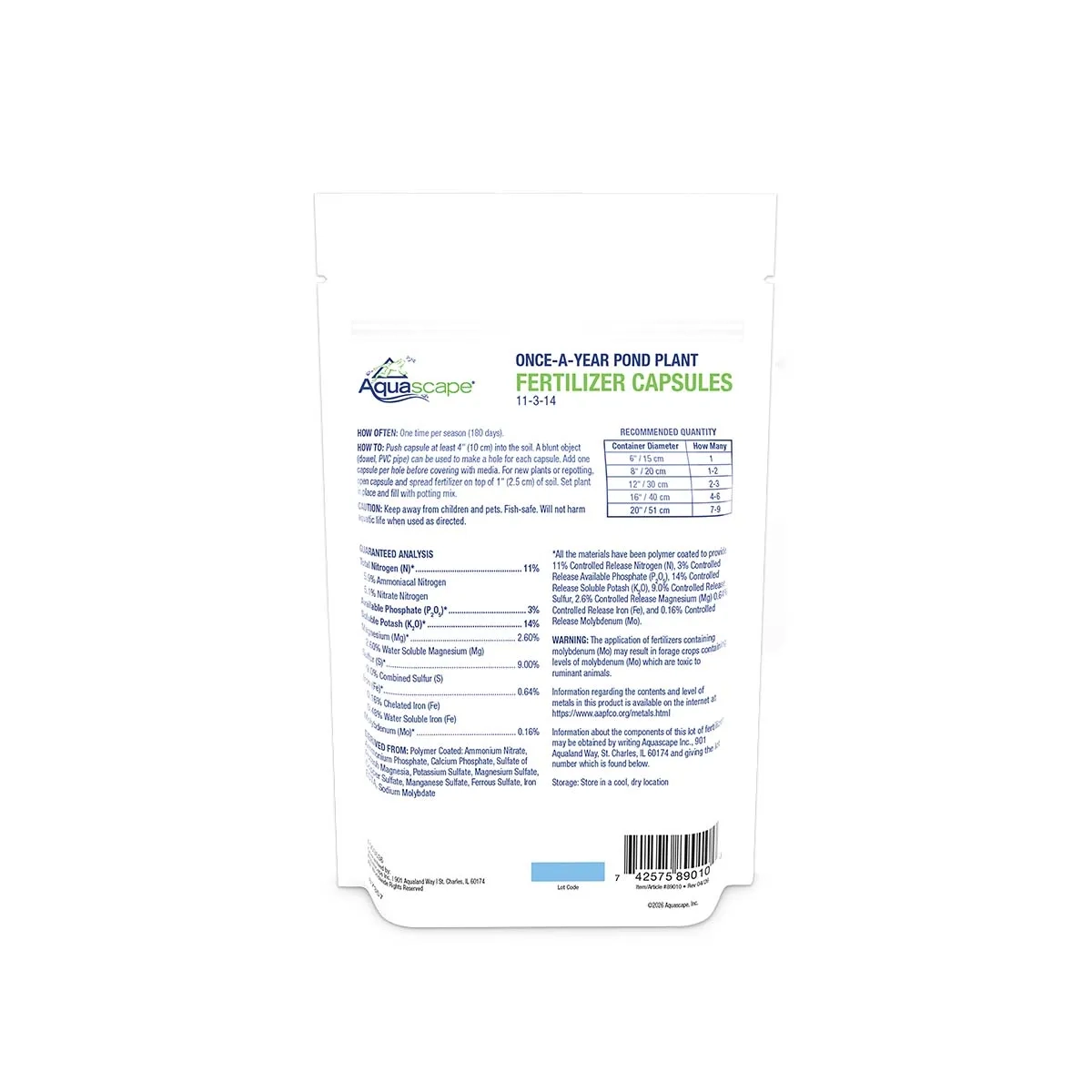Once A Year Pond Plant Fertilizer Capsules - Image 2