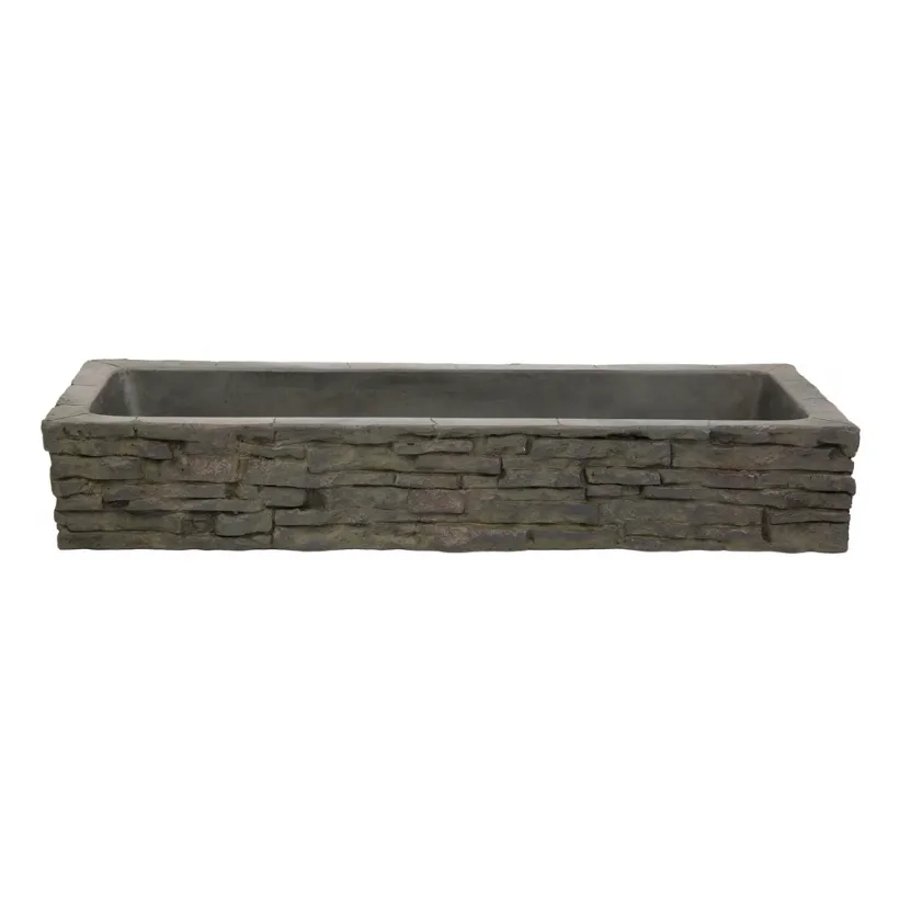 Stacked Slate Wall Topper Straight Quad-Spill