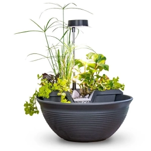 AquaGarden Tabletop Fountain Kit – Steel Gray