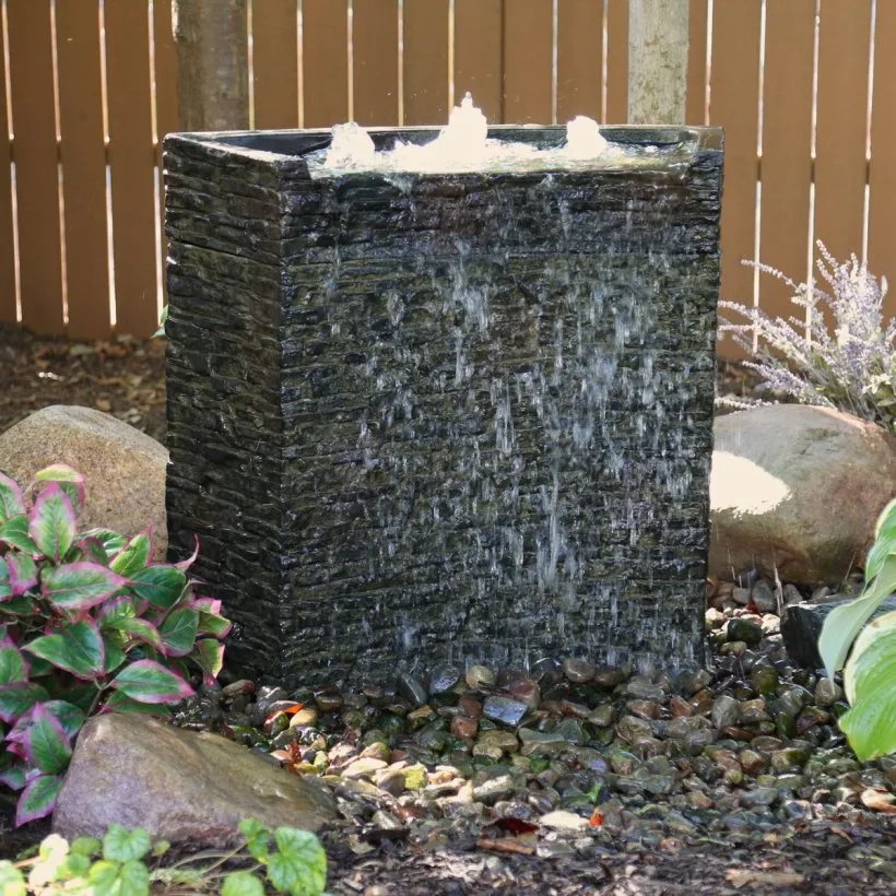 Stacked Slate Wall Base Curved 26" H (66cm) - Image 2