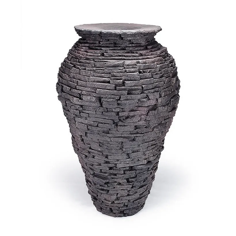 Stacked Slate Urn 55" H (140cm)