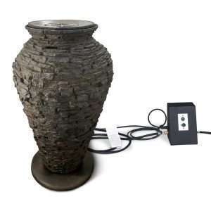 Fire and Water Stacked Slate Urn Large