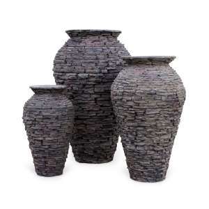 Stacked Slate Urn 55″ H (140 cm)