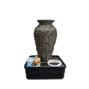 Stacked Slate Urn Fountain Kit – 33.5″ H (85 cm)