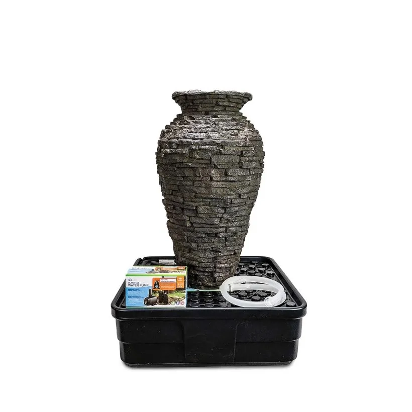 Stacked Slate Urn Fountain Kit – 33.5″ H (85 cm)